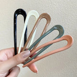 Solid Color Hair Sticks For Women Girls Shell Clips Pins Minimalist U Shape